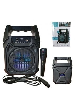 Speaker Gts- Uyumlu 1283 Wireless Speaker Outdoor Karaoke Speakers Wireless With Wired Microphone ST00461