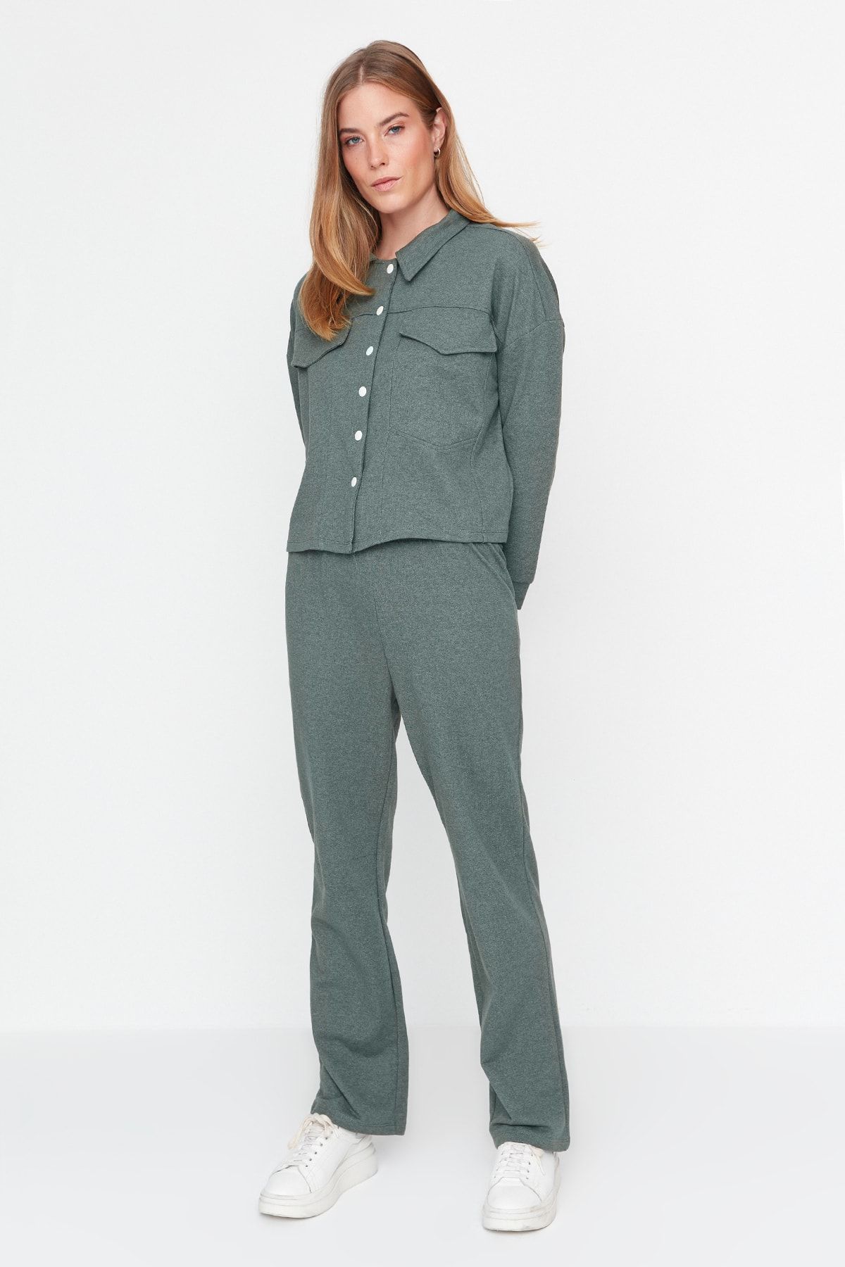 Trendyol Collection Zweiteiler Khaki Figurbetont