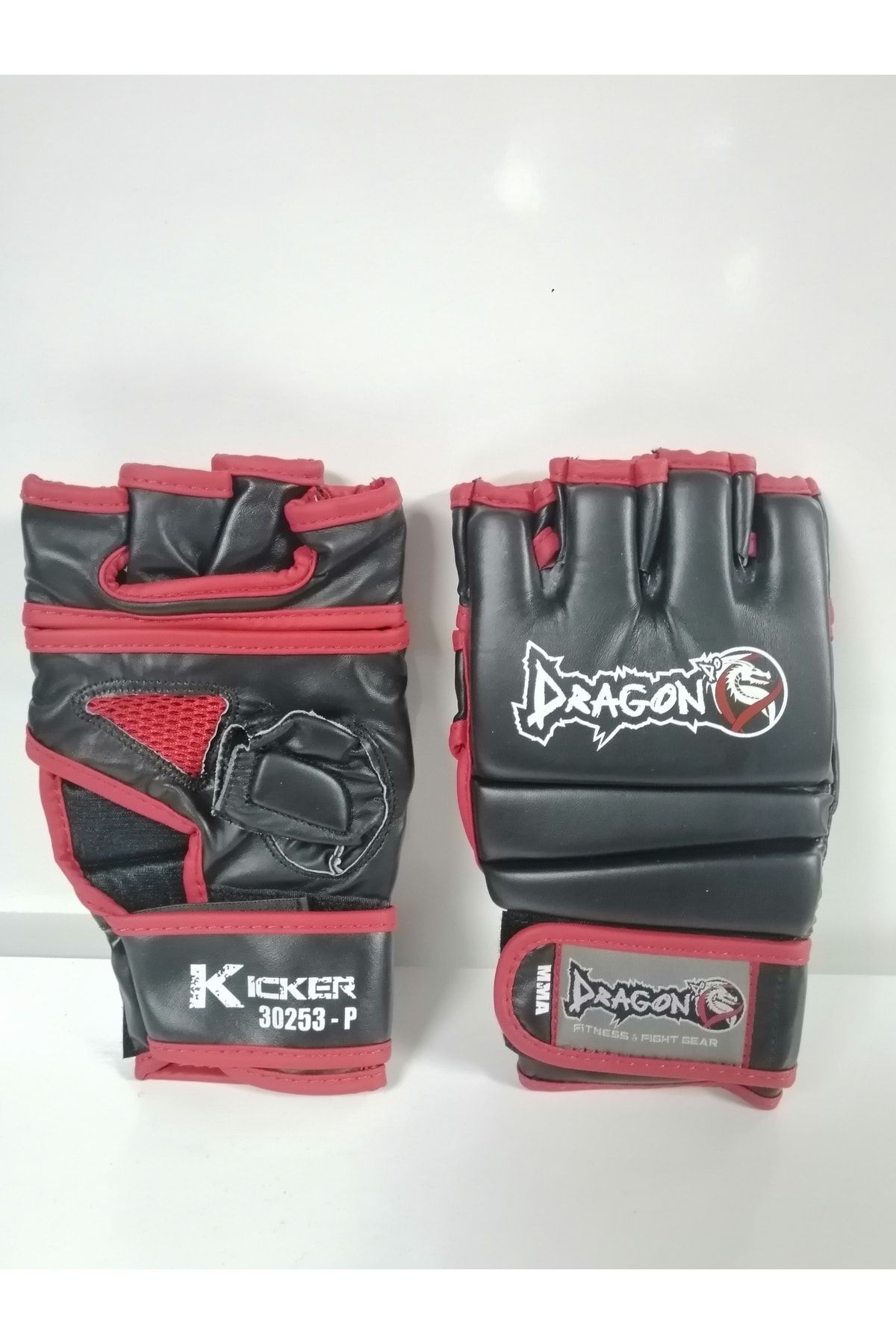 تجهیزات بوکس مشکی برند قرمز سیاه رنگ MMA دستکش Big Boss 30253 P L xl اندازه Dragondo