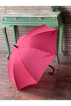 8 Telli Otomatik Fiberglass Baston Bordo Renkli Yağmur Şemsiyesi AVC-91