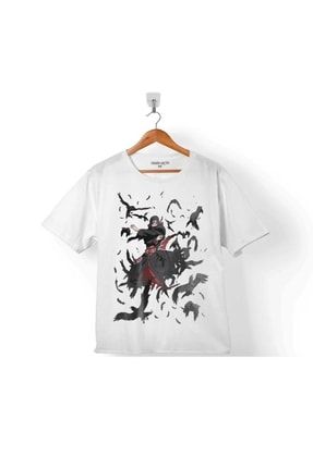 Çocuk Beyaz Naruto Nanatsu Itachı Crow Karga Tişört T03B2518