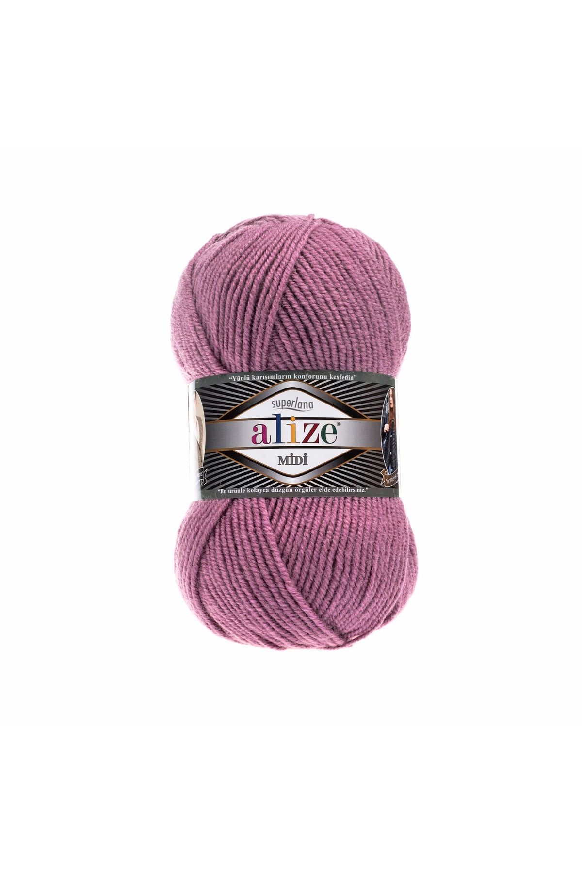 Alize-Superlana Midi Dried Rose 28 Knit StrinG vest and CardiGan - StrinG Sweater 1