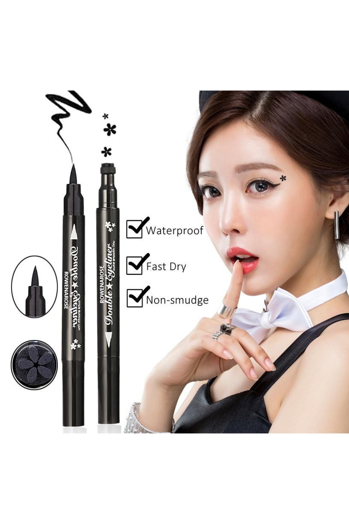 ROWENAROSE Çift Taraflı Çiçek Desenli Kalem Eyeliner