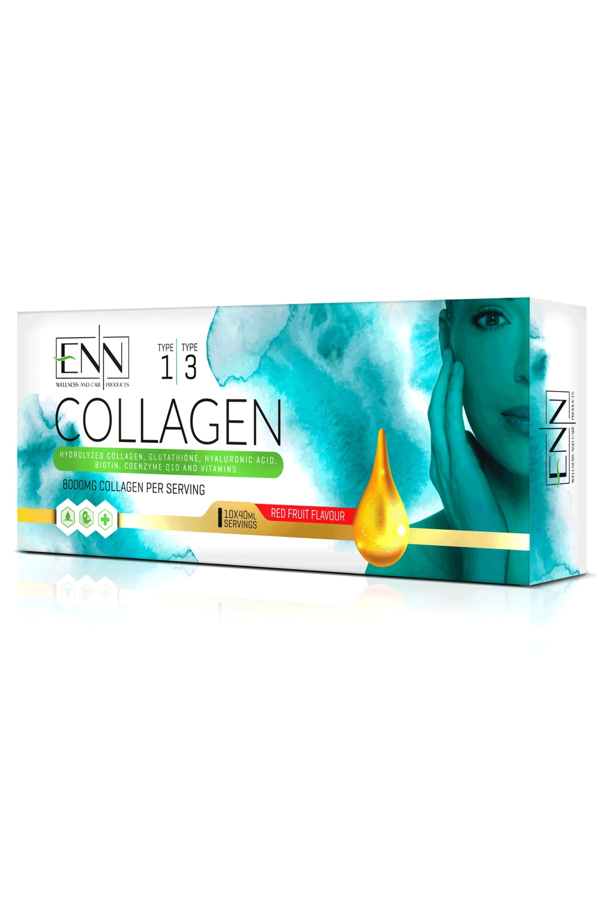 enn welness&care products ™ Collagen 40 Ml 10’lu Shot, Kırmızı Meyve Aromalı