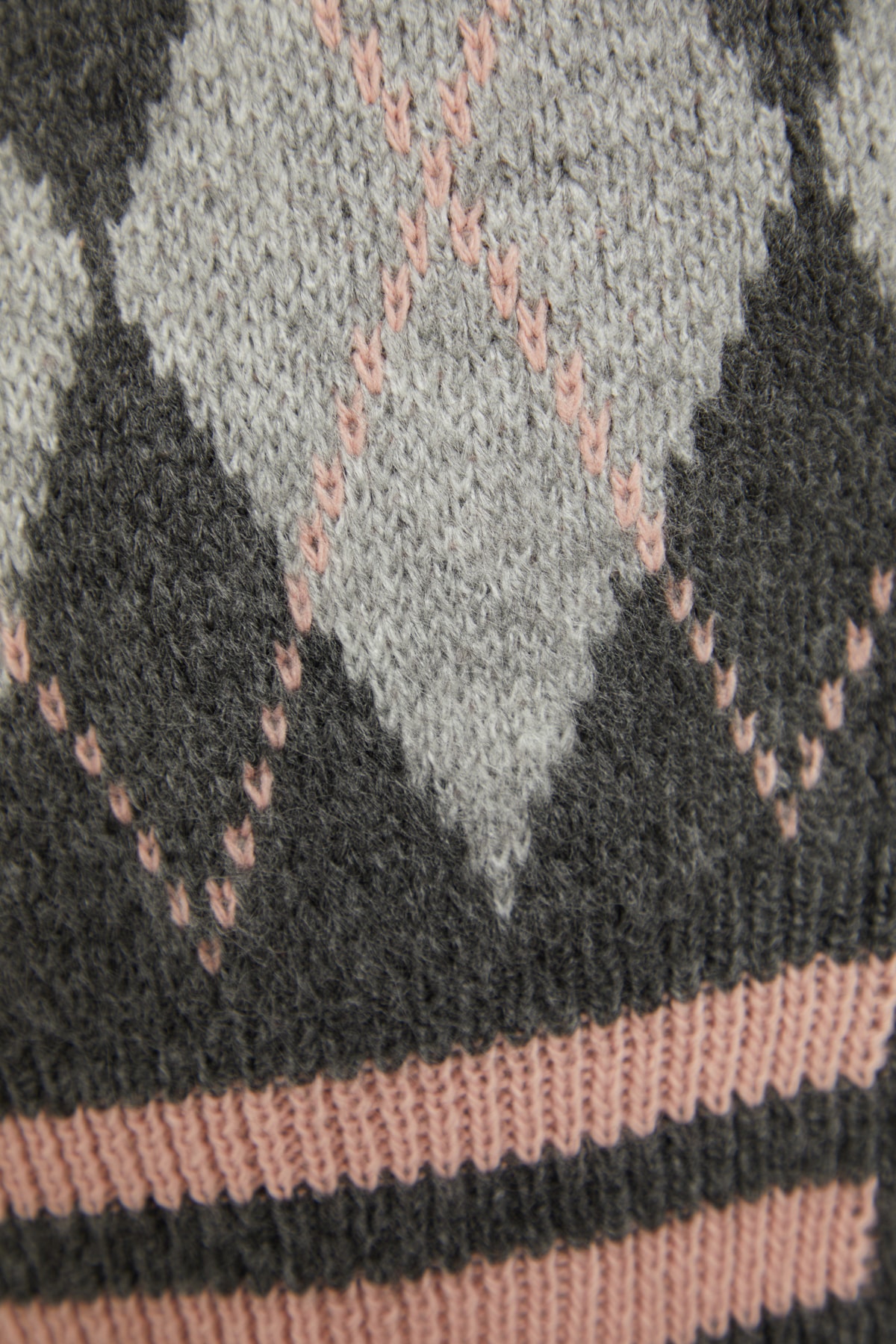 Trendyolmilla  Gri Yumuşak Dokulu Baklava Desenli Triko Hırka TWOAW23HI00596 - Görsel 7