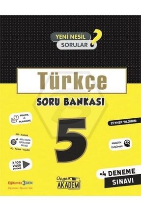5. Sınıf Türkçe Soru Bankası + 4 Deneme Sınavı Üçgen Akademi dop7015528igo