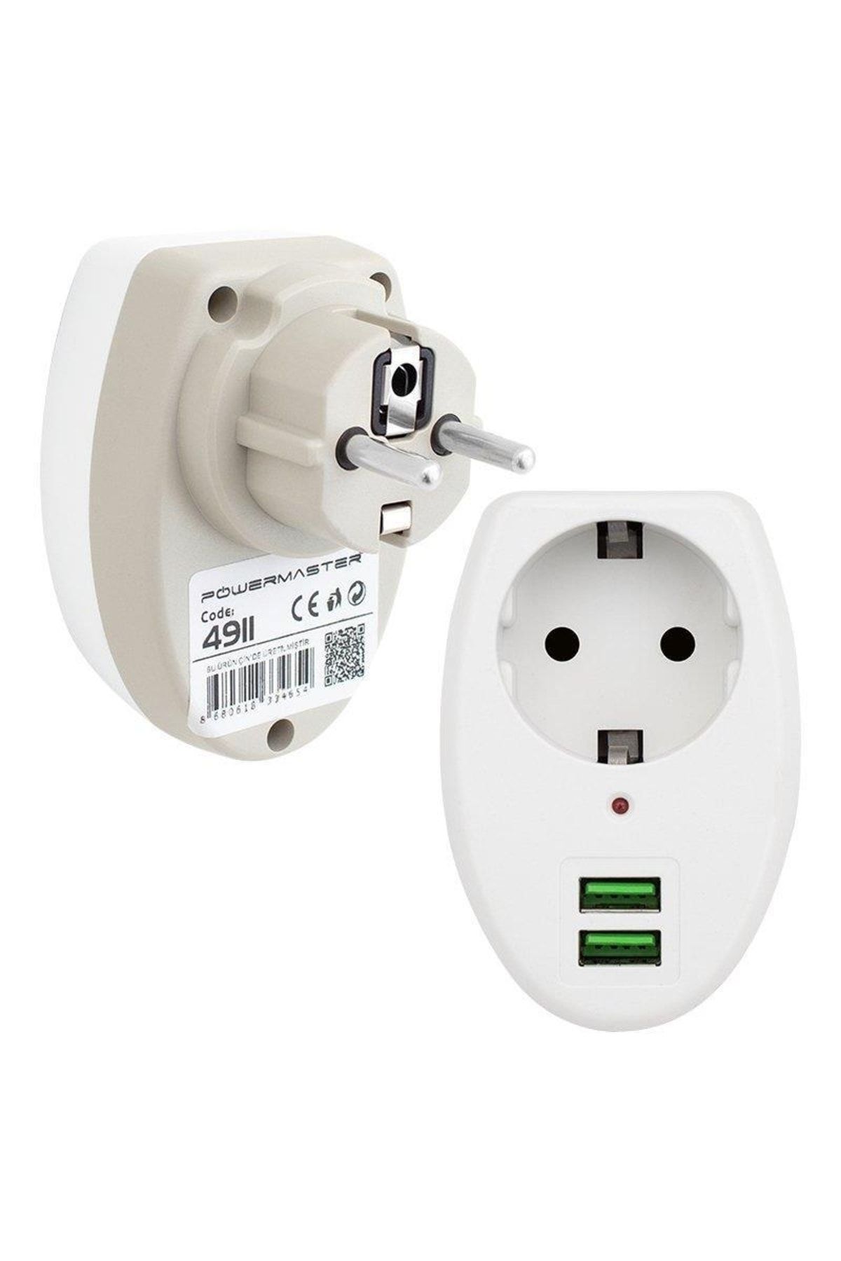 Powermaster-مقبس حراري فردي مع مدخل 2xusb 10a-2500w 2