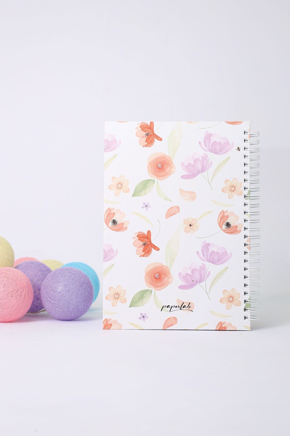 paperlab-A5 Poppy Patterned Spiral Hard Cover Unlined Notebook 3