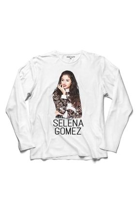 Selena Gomez Fotoğraf Tasarımlı Uzun Kollu Tişört T04B2655