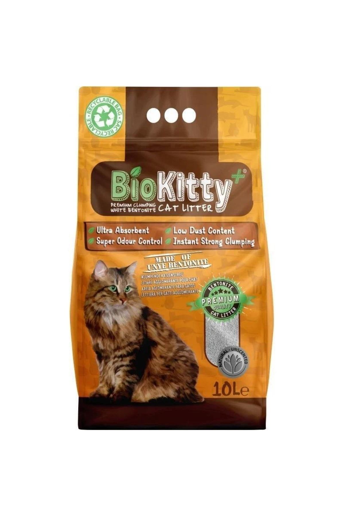 Biokitty Kokusuz Doğal Kalın Taneli Topaklanan Kum 10 Lt