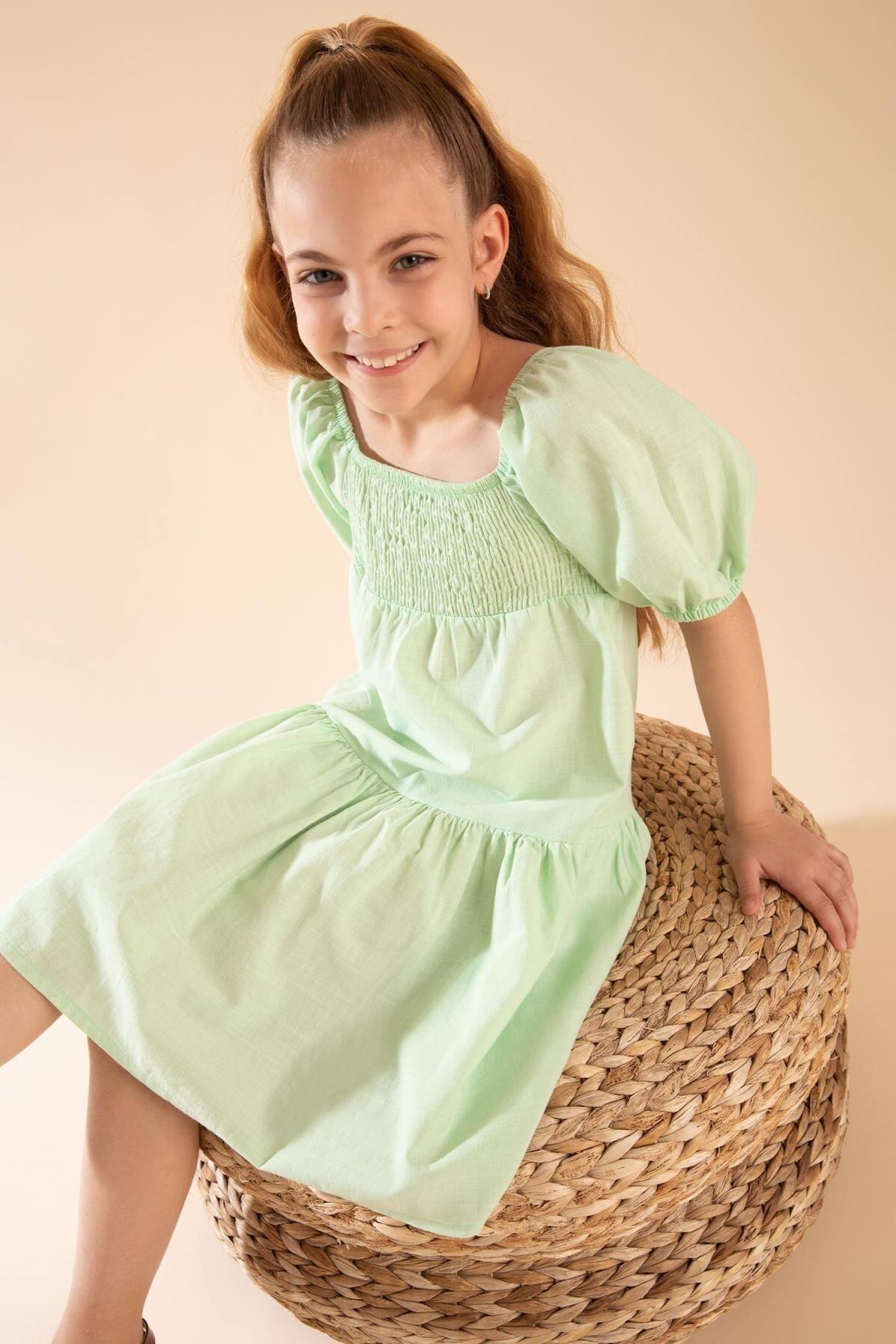 لباس مجلسی دخترانه فیروزه دفکتوDefacto | X6983A622SM اورجینال - تصویر 2