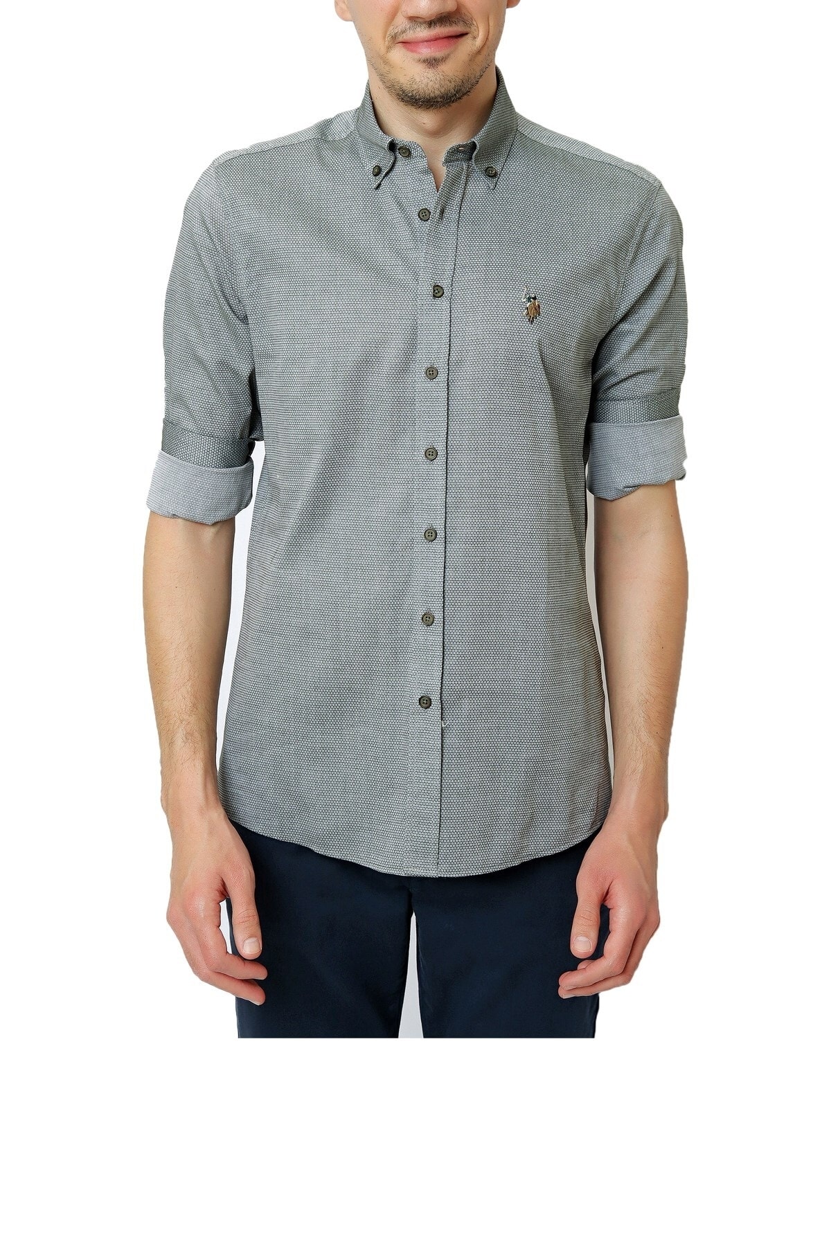 U.S. Polo Assn. Erkek Gömlek 50256733-vr079 — سبز 50256733-VR079