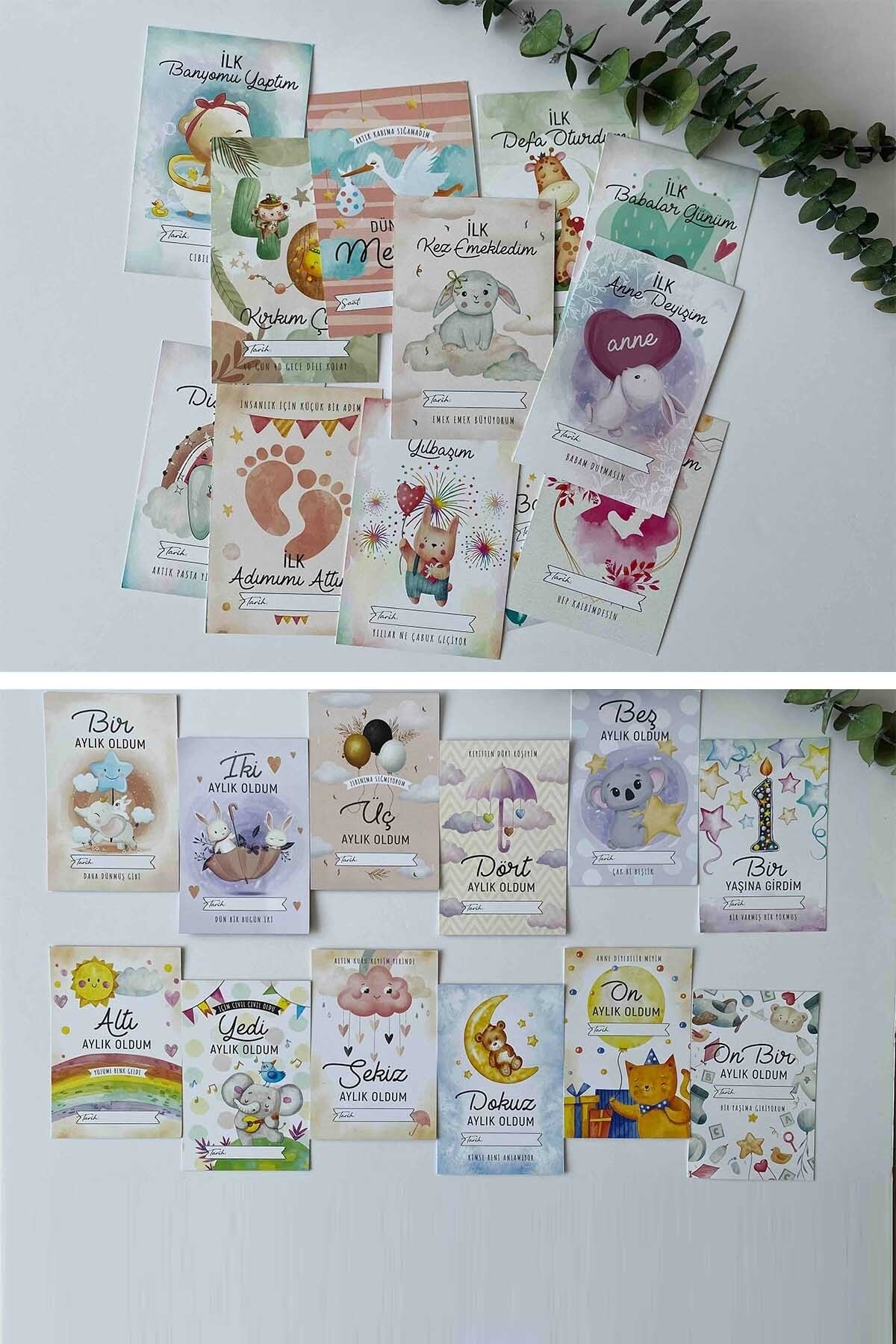 Tutunabilir Kağıt 12 Adet Bebek Anı Kartı Hamile Anı Kartları Anı Kartı Modelleri Bebek Aylık Konsept Fotoğraf Çekimi fotoğrafı 3 (önizleme)