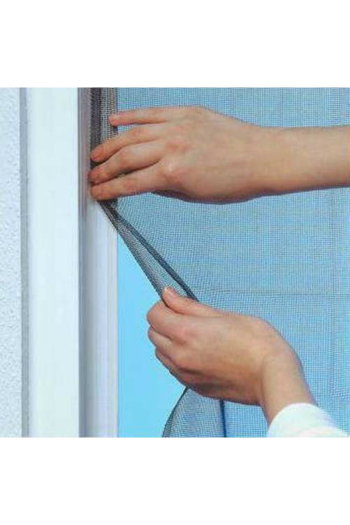 Temporium Omak Pencere Sinekliği Tülü Kendinden Yapışkanlı Cırtlı Sinek Böcek Koruyucu Sineklik Perde 100x150