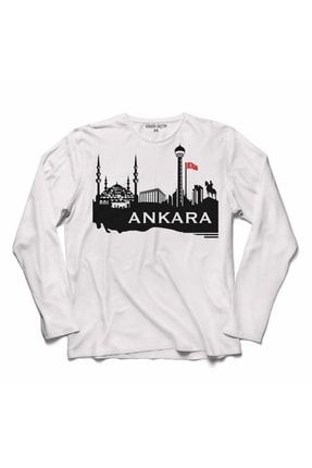 Angara Ankara Sıfır Altı 06 Şehir Silüeti Uzun Kollu Tişört T04B2263