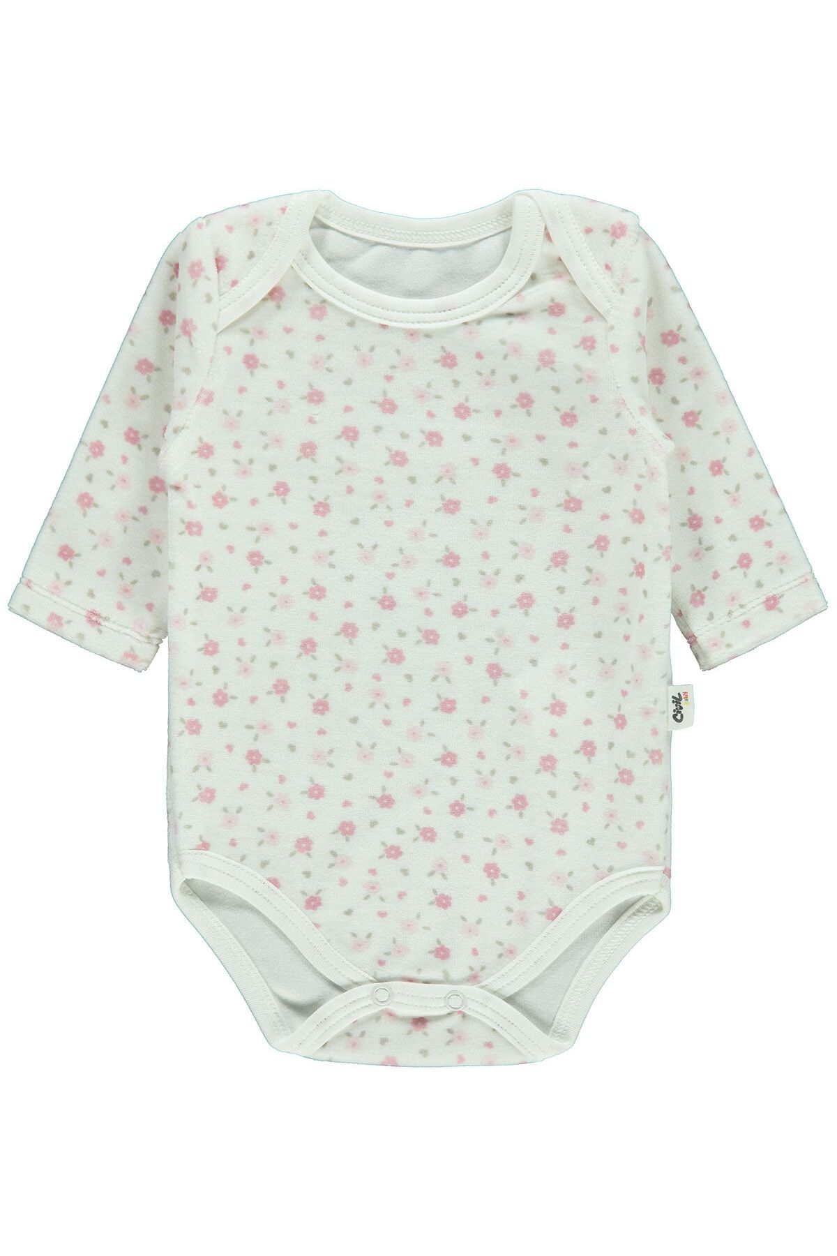 Civil Baby Kız Bebek Çıtçıtlı Badi 3-18 Ay Ekru