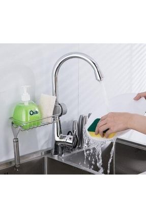 Mutfak Banyo Duş Musluk Üstü Rafı Sabun Sünger Askısı Raf Tek Kat ESC-142-1