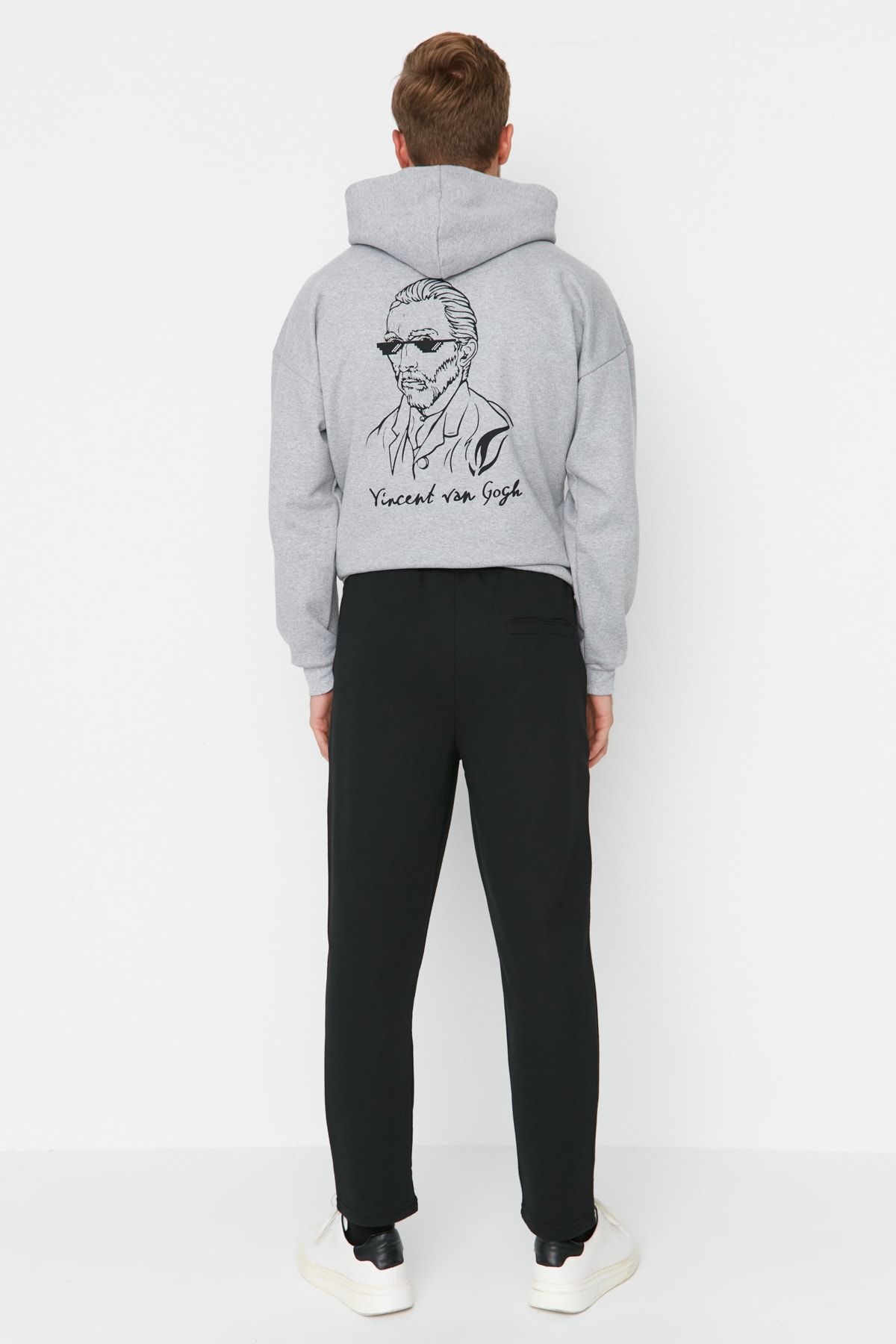 Trendyol Collection-Pantaloni de trening pentru bărbați, negri, cu ajustare normală TMNAW23EA00060 5