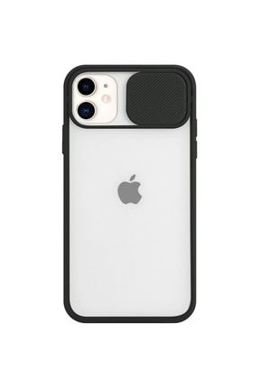 Iphone 12 Mini 5.4'' Uyumlu Kamera Lens Korumalı Sürgülü Lüx Siyah Kılıf ZÇ-08-İPHONE-12MİNİ