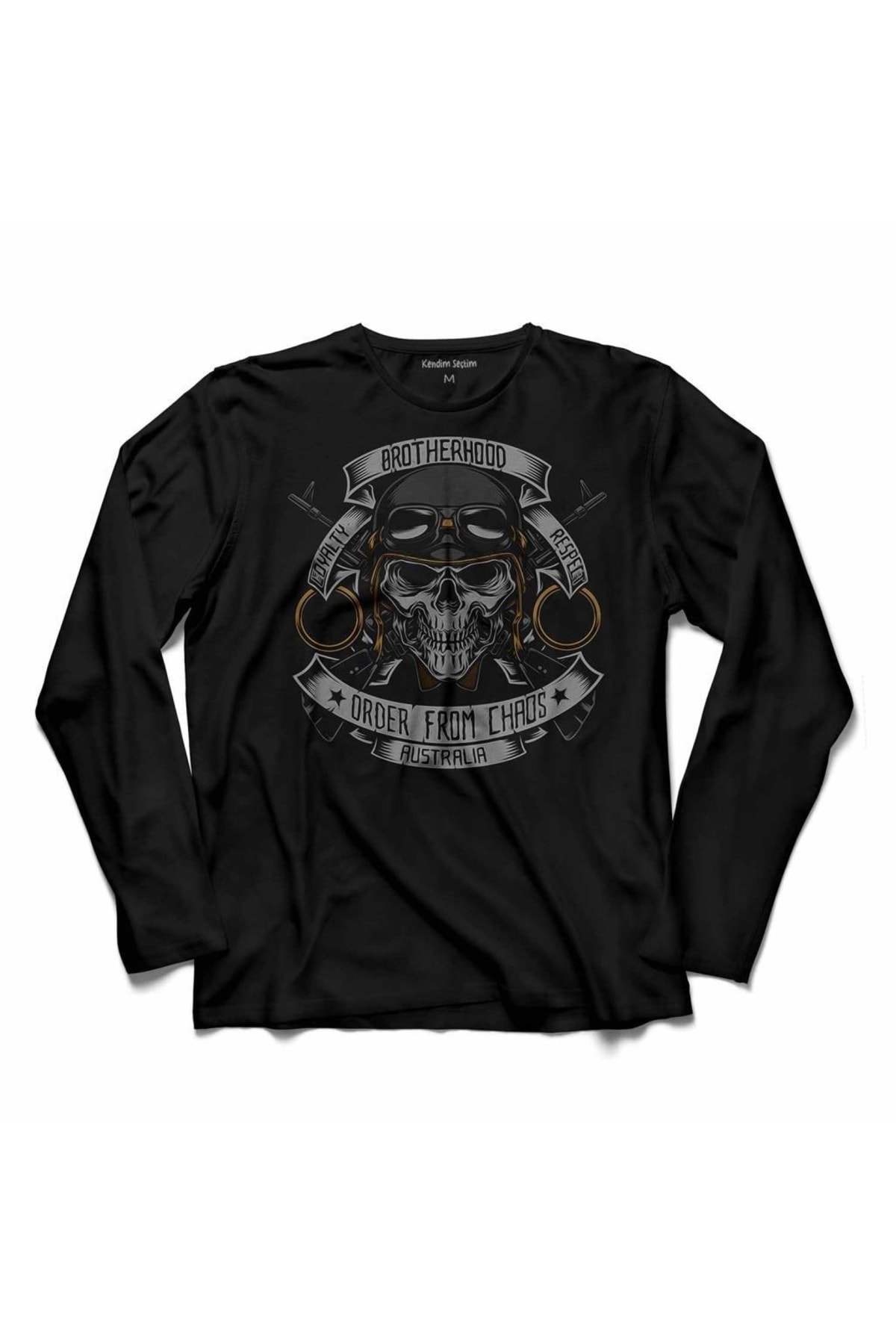Brother Hood Motorcycle Skull Australian Long Sleeve T-Shirt