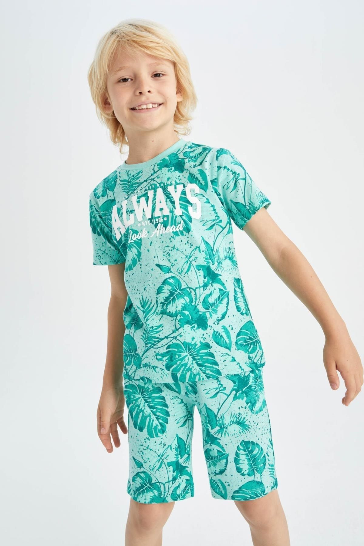 DeFacto T-Shirt Türkis Regular Fit QV6632