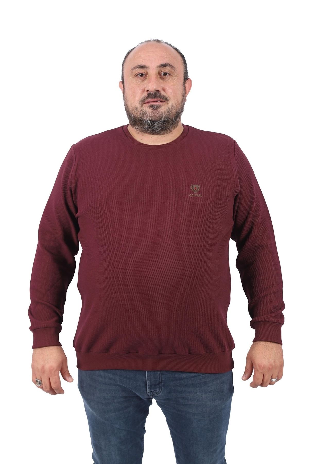 MocGrande Hanorac Marime Plus Gipeli Casual -visiniu Masculin - 2XL