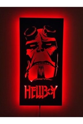 Hellboy Led Işıklı Tablo Ahşap Duvar Dekoru lcttbl134