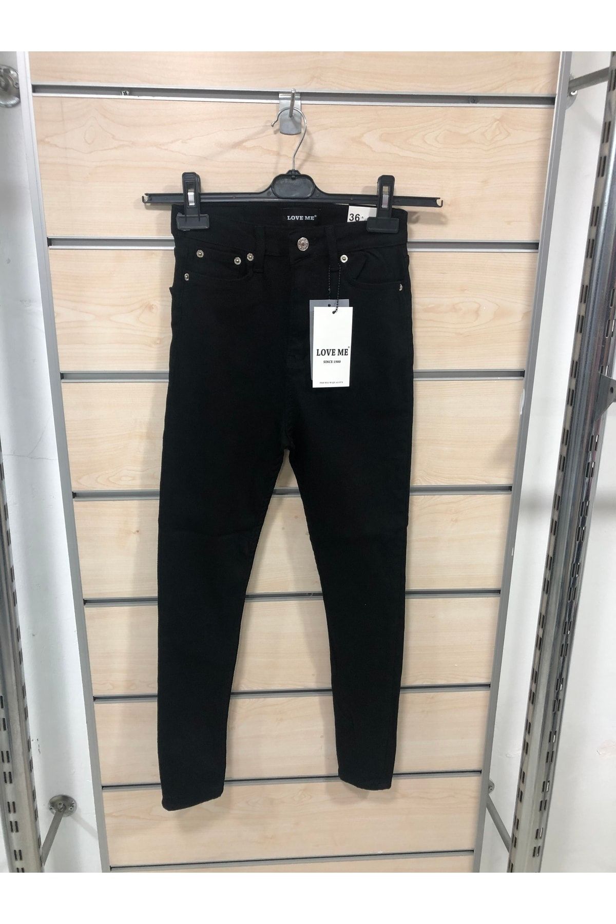 Love Me Siyah Ekstra Yüksek Bel Skinny Jeans