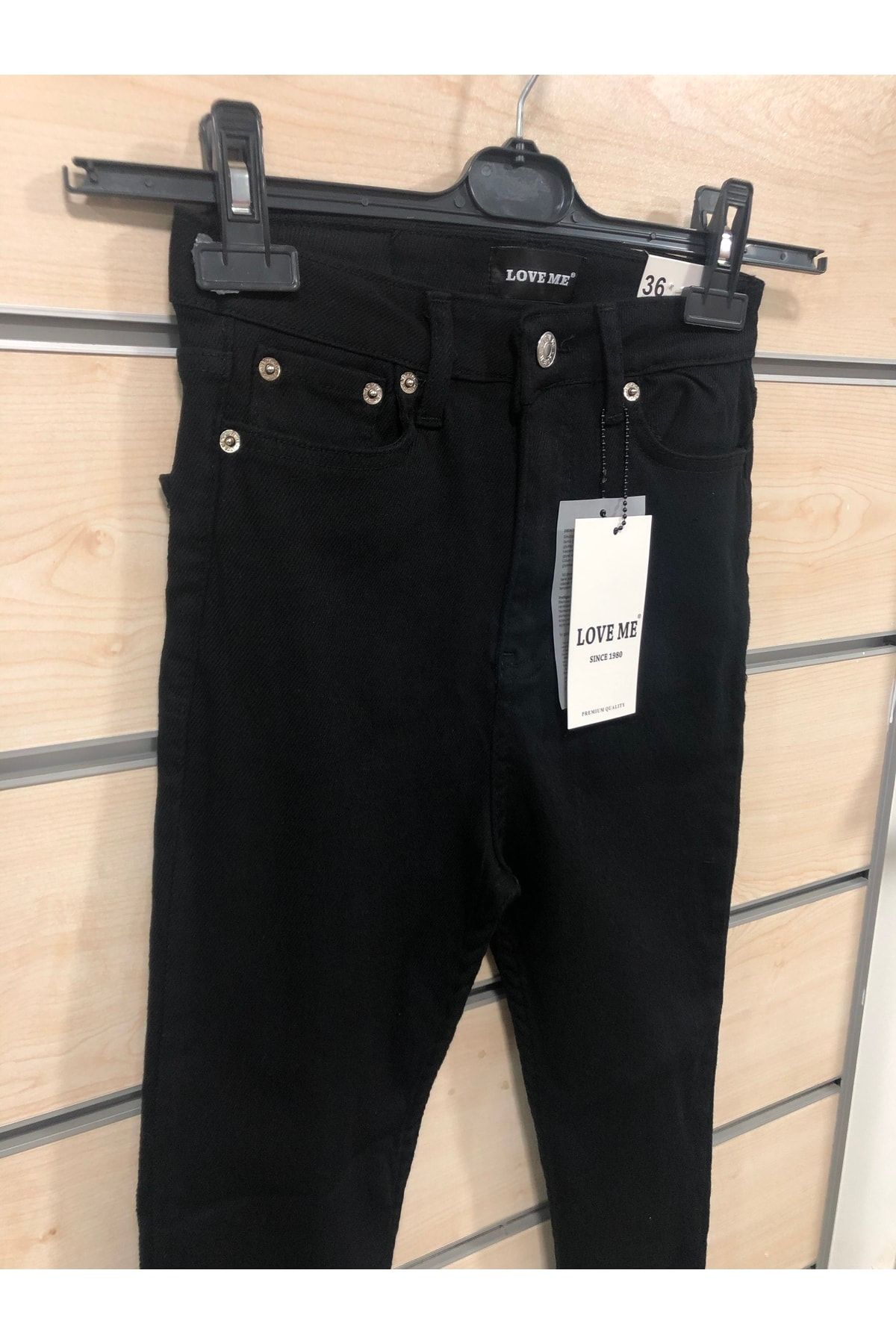 Love Me Siyah Ekstra Yüksek Bel Skinny Jeans