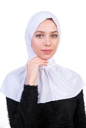 Çıtçıtlı Boyunluk Hijab Beyaz citcitli-bone-07wx