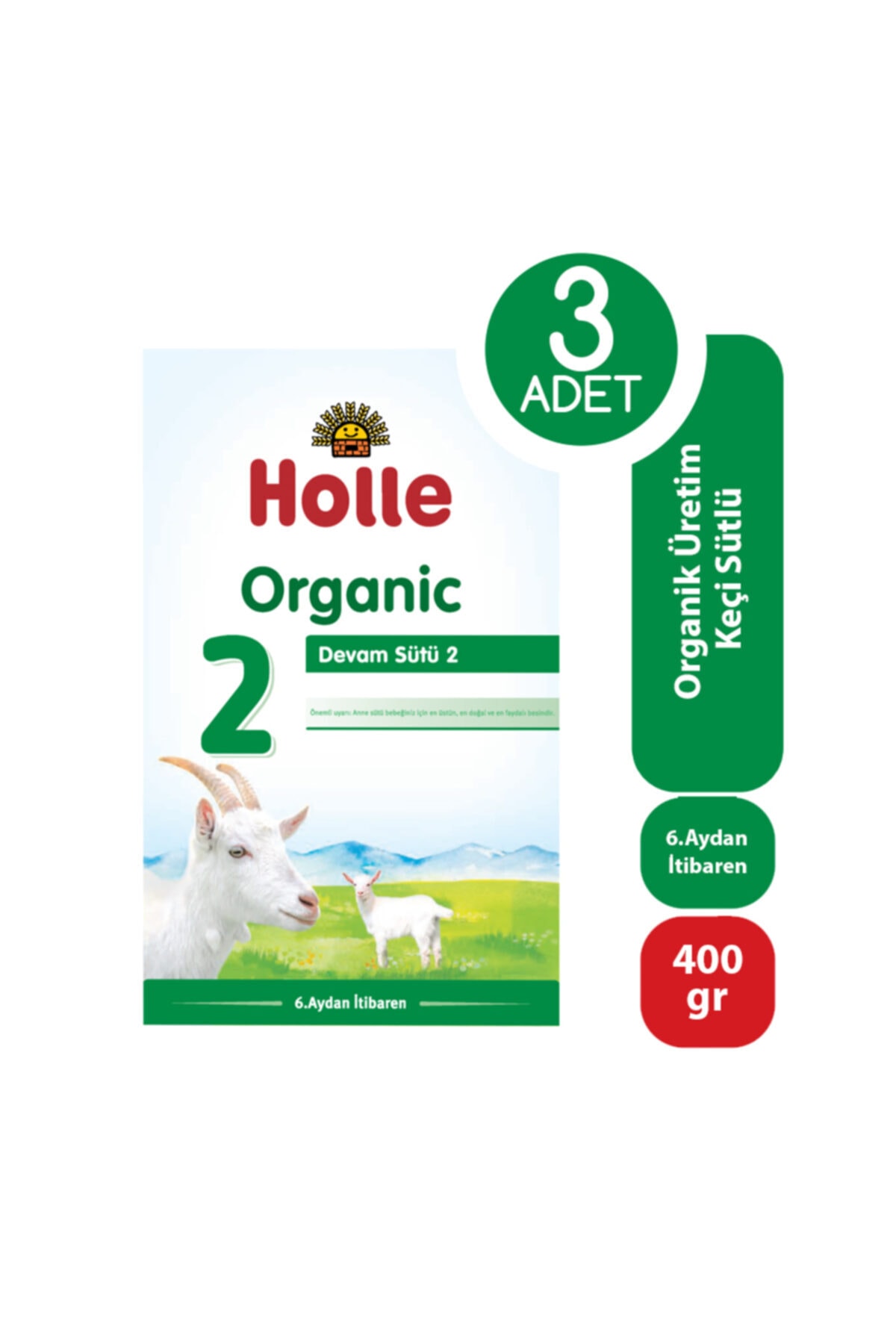 Holle Organik 2 Keçi Sütü Bebek Formülü 400 Gr - 3'lü Paket