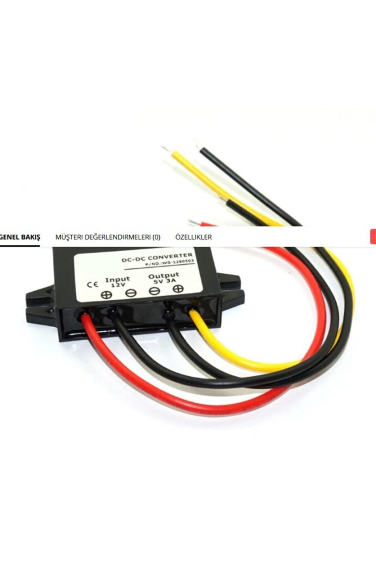 12v Için 5v 3a 15w Dc Dc Converter Su Geçirmez Araba Uyumlu Konverter Dönüştürücü 2