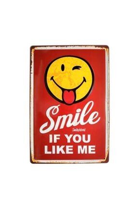 Smile Emoji Temalı 20x30 Cm Metal Plaka Metal Tablo plknw18