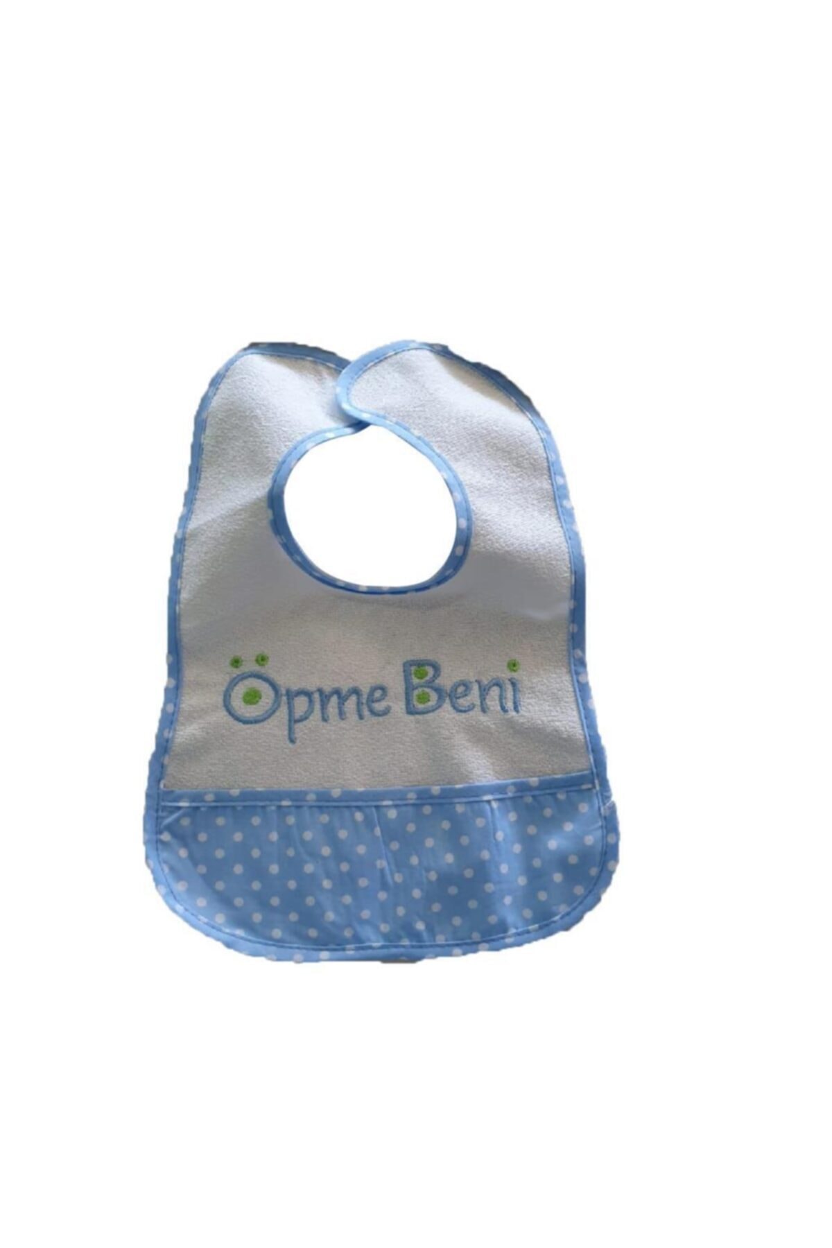 Kız-erkek Bebek Öpme Beni Yazılı Önlük 3-9 Ay Mavi 2