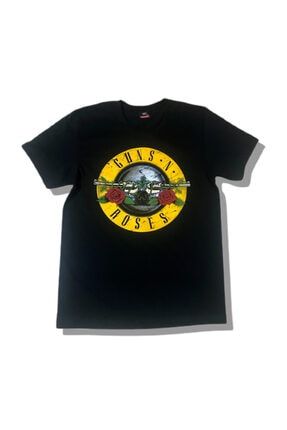 Erkek Siyah Guns N Roses Baskılı T-shirt WM28099