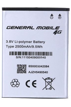 General Mobile 4g Dual Batarya (2500 Mah) GM4GDUAL12