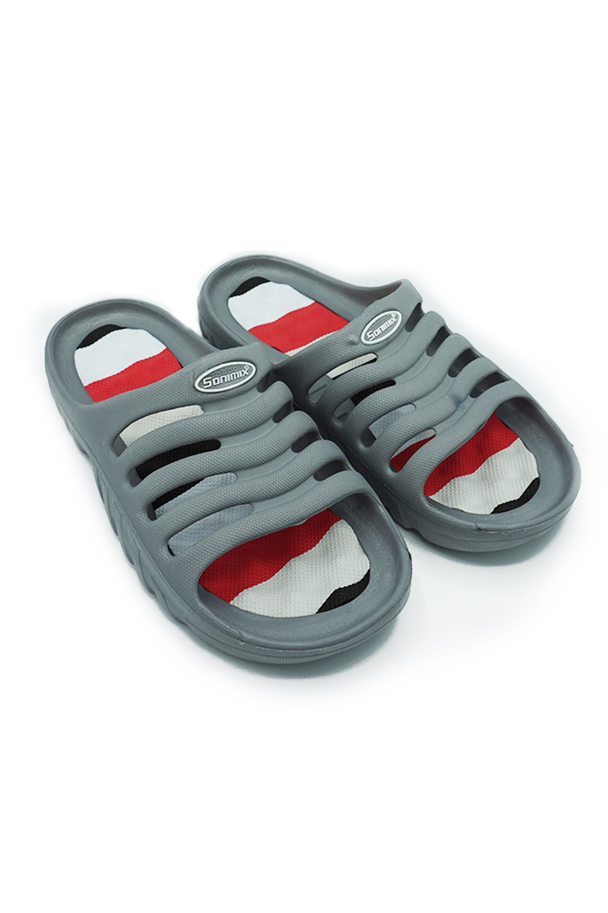 Men's Massage Based Slippers Bathroom-Balcony-Beach Slippers Grey