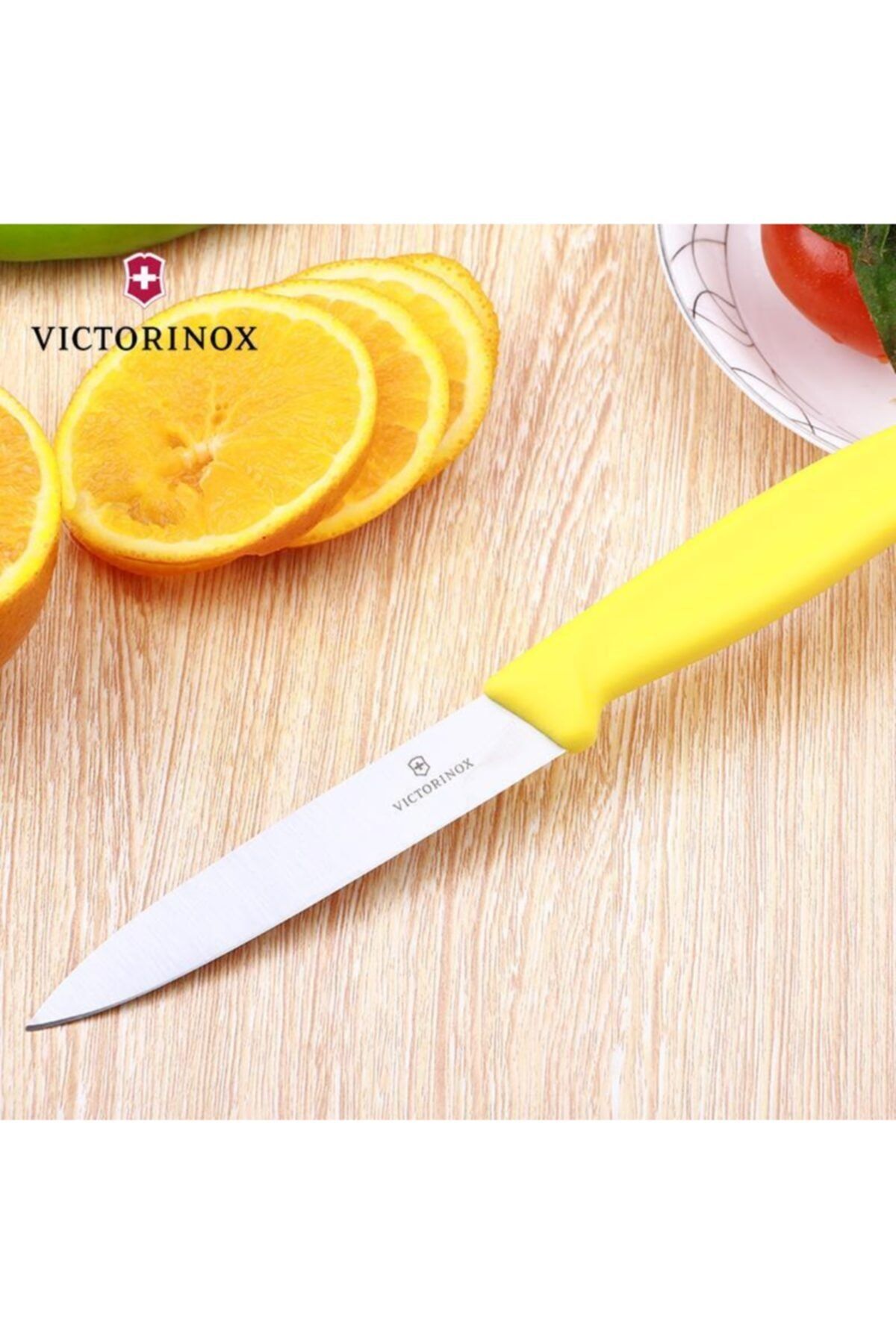 Victorinox-Swiss Classic Paring 4" Straight Blade 5/8" Width at sharp Tip Yellow Handle 3