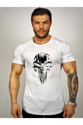 Erkek - Punisher - Sporcu T-shirtü BLCK214568