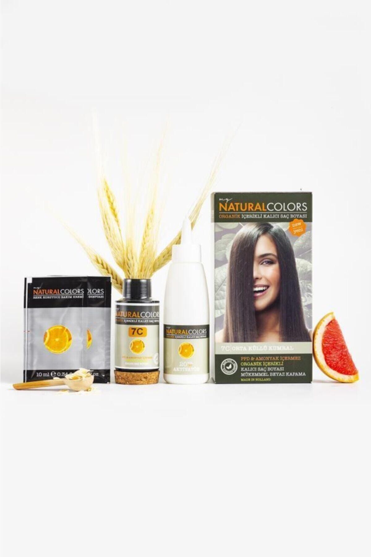 my natural colors organic kit sac boyasi 7c orta kullu kumral 50ml fiyati yorumlari trendyol