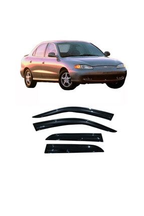 Hyundai Elantra 1996-2000 Kasa Uyumlu Cam Rüzgarlığı 4 Parça Parlak Siyah Uyumlu ELNT96