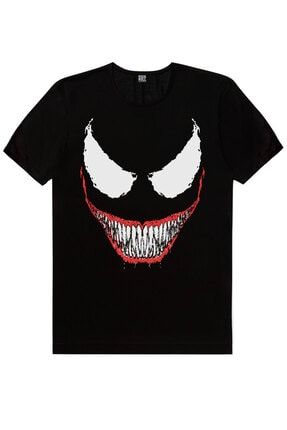 Erkek Siyah Timsah Dişler Kısa Kollu T-shirt 1M1BM361FS