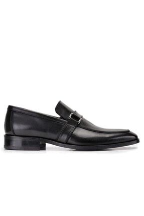 Erkek Siyah Hakiki Deri Klasik Loafer Ayakkabı NEVZATONAY-5784-223