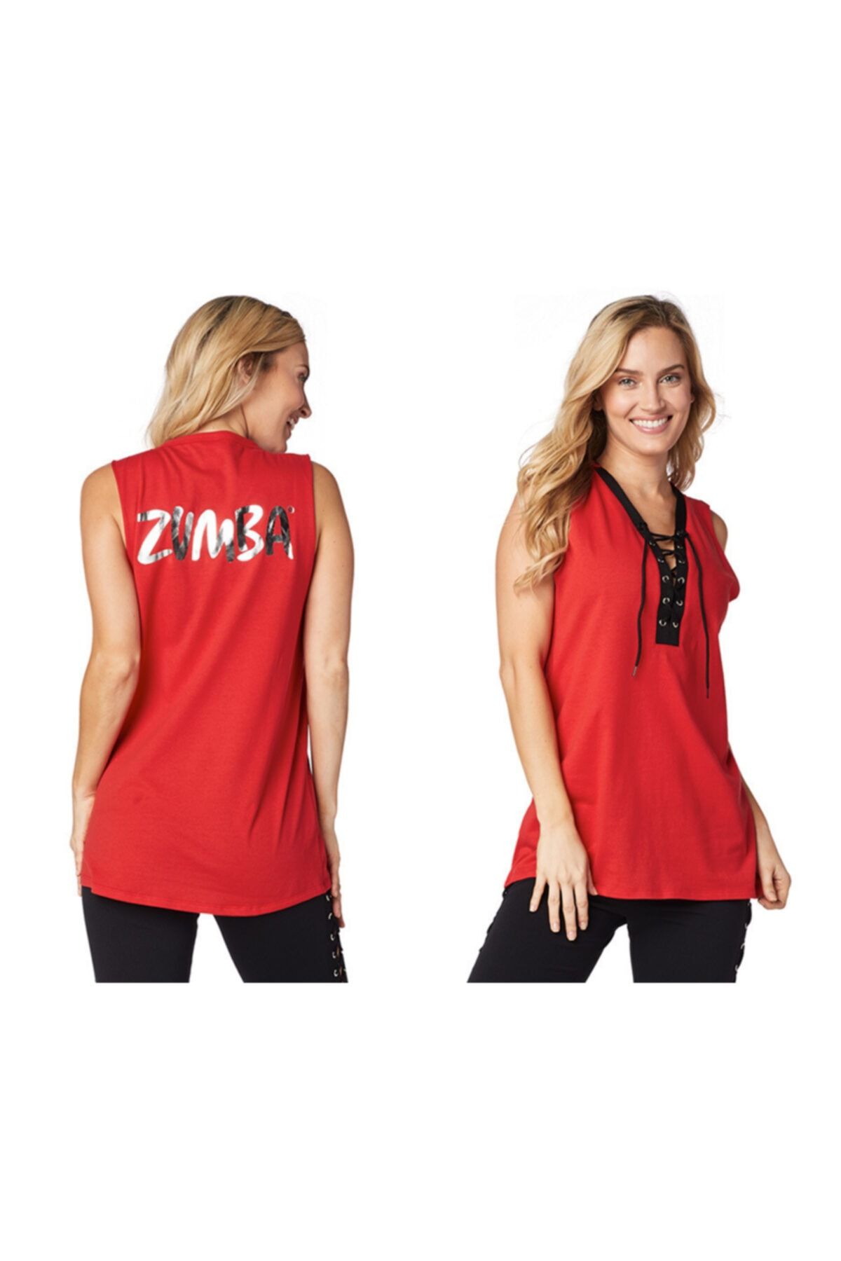 ZUMBA Kadın Kırmızı Lace It Up Tank T-Shirt BY6934
