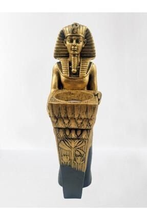 Antik Mısır Tanrısı Firavun Mumluk Şamdan 25 Cm Hediyelik Dekoratif Biblo HE74934644354