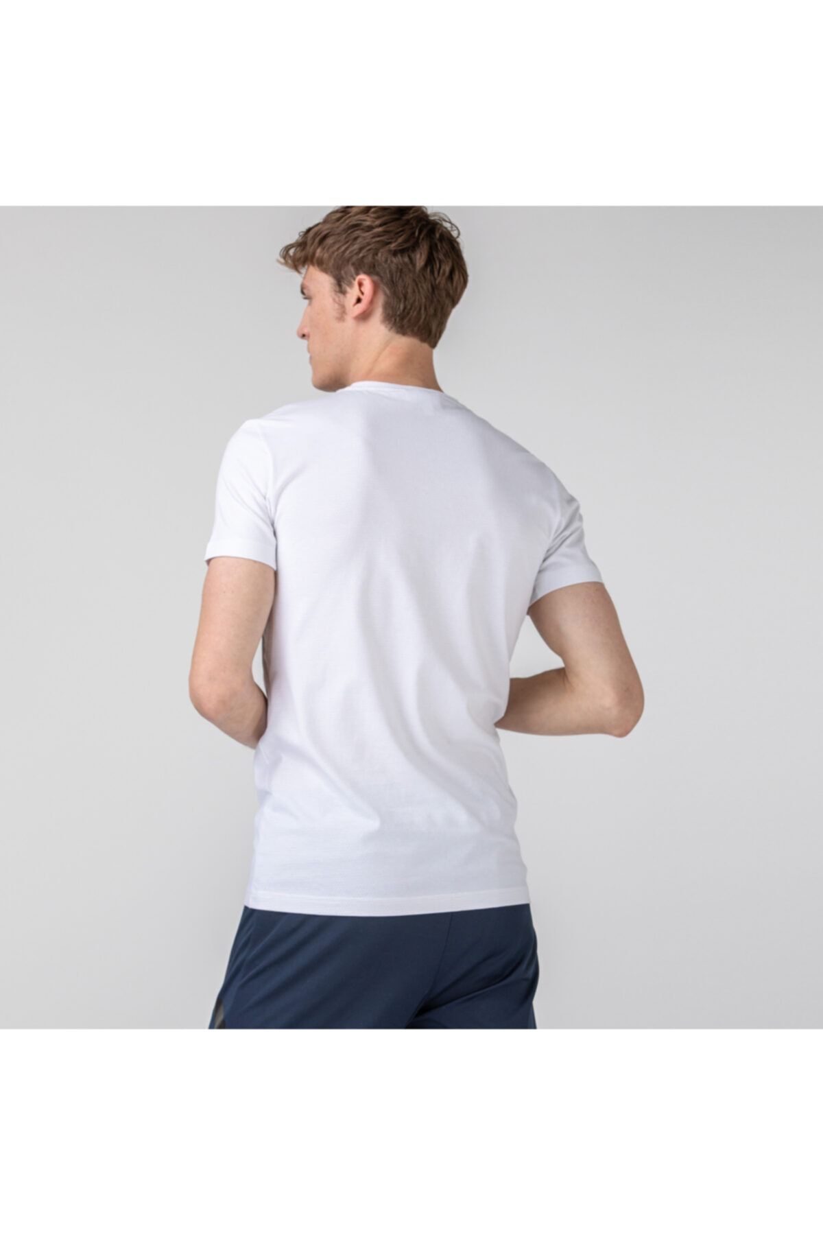 Lacoste تی شرت سفید باریک مردانه TH0899