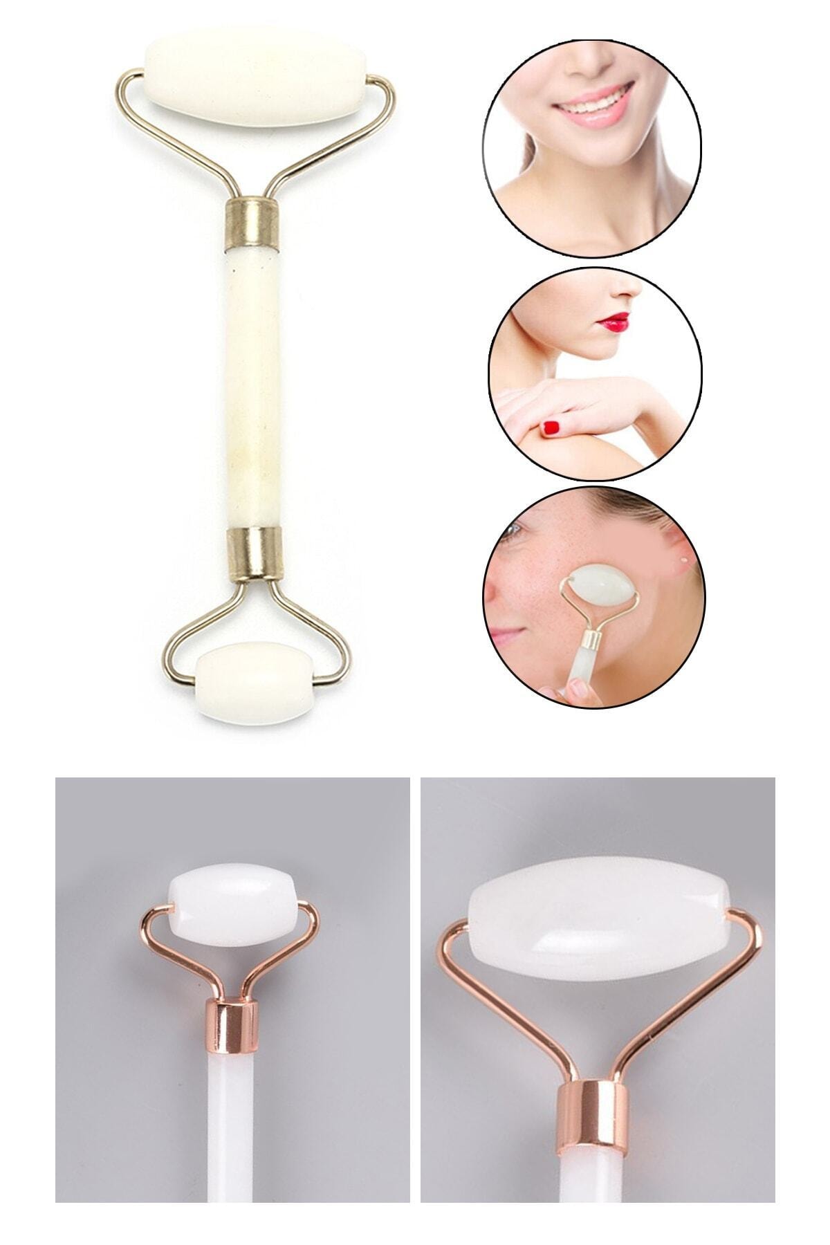 xolo Beyaz Yeşim Taşı Çift Başlıklı Quartz Masaj Aleti