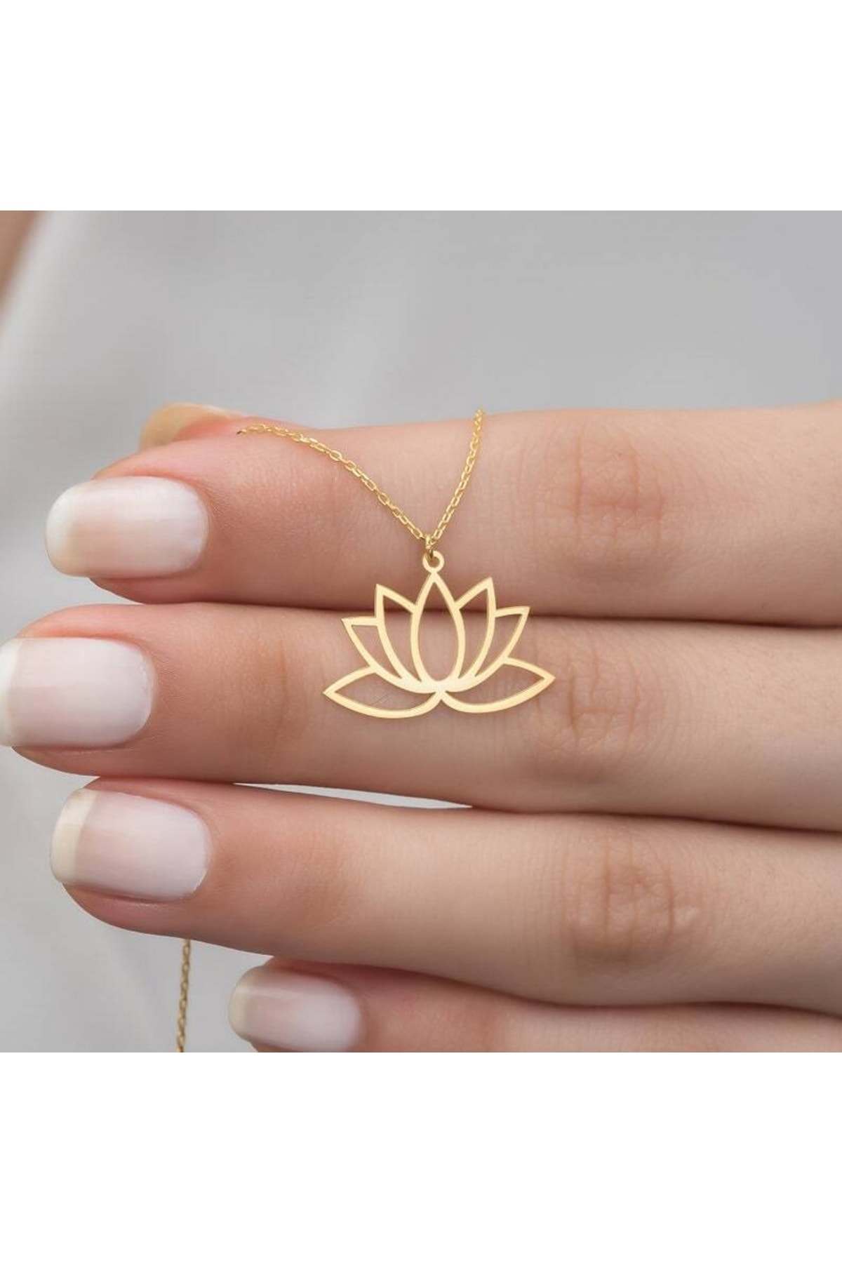 Has Altın Kaplama Lotus Çiçeği 925k Kolye 2