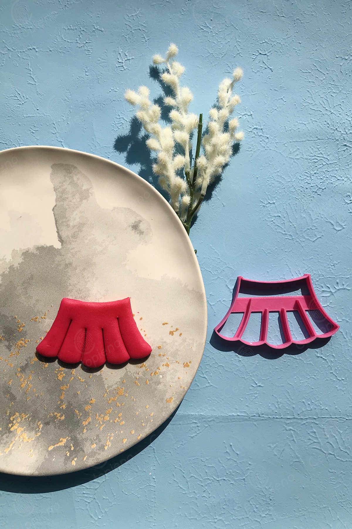 Pink Skirt Dough Shaper / Cookie / Ceramic / Game / Polymer Clay