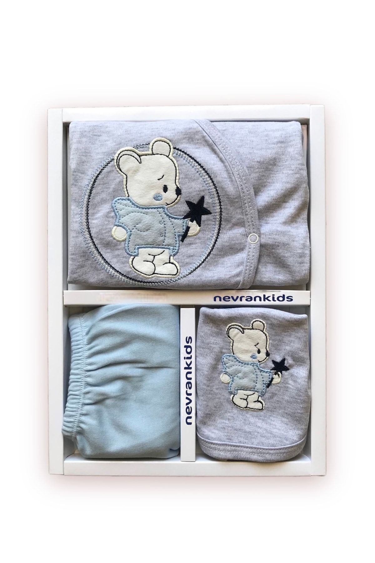 nevrankids Bear Star Роскошный органический комплект больничной одежды для новорожденных hstneçkş78